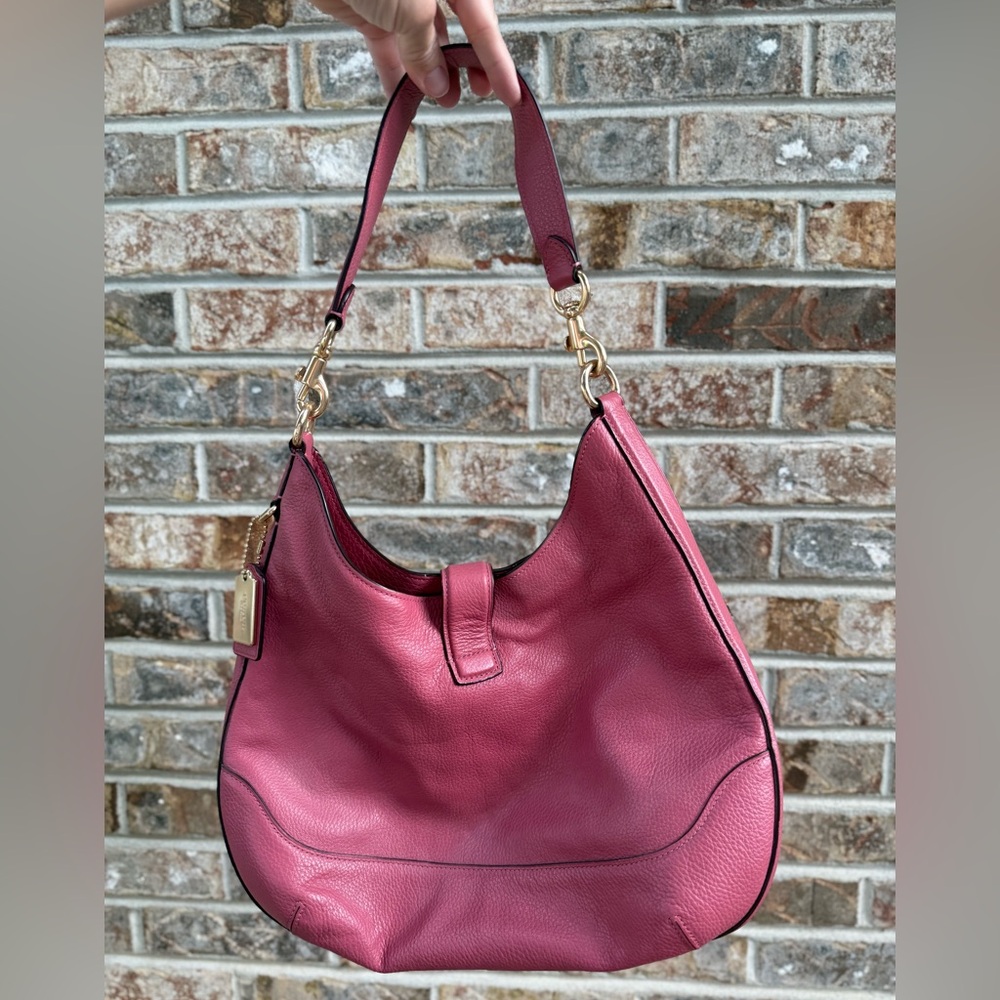 Coach Pink Leather Shoulder Bag - Picture 2 of 6